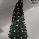 Christmas Tree 6 Foot Pre-Lit Artificial Christmas Tree with 30 Auto-Changing Multicolor Lights 30 Acrylic Snowflakes 230 Branches Holiday Decor