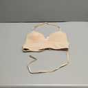 Low Back Bras for Women-Seamless Invisiable Backless Bras-Wireless Triangle Bralette Low Cut Open Back Multiway Halter Bra (36B, Sand)