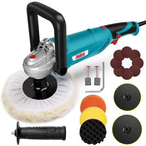 ENEACRO Polisher, Rotary Car Buffer Polisher Waxer, 1200W 7-inch/6-inch Variable Speed 1500-3500RPM, Detachable Handle Suitable for Boat,Car Polishing and Waxing (10A)