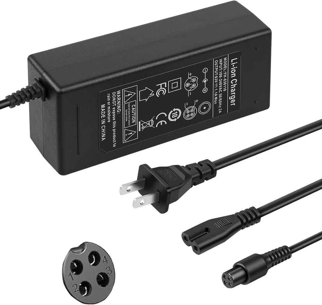 70W 63V 4-Pin Charger Replacement for Segway Ninebot S/Mini PRO/Mini lite / L8 / One A1/ One S2/ S-MAX, N3M240, N3MM240,Go Kart Kit, Gokart PRO4 with 4 Prong