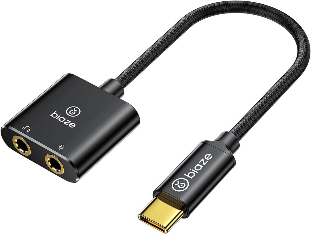 USB C to 3.5mm Jack Audio Adapter External Sound Card with 3.5mm Headphone and Microphone TRS Jack to USB C Compatible with Windows, Laptops, Desktops Windows, MAC, Linux, PC, PS5, PS4