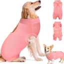 SlowTon Dog Recovery Suit - Surgery Recovery Suit for Female Male Dogs, Dog Onesie After Spay Abdominal Wounds, E-Collar Cone Alternative Prevent Licking Pet Surgical Suit(Light Pink,XXL)