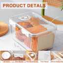 HBPHBP Bread Box for Kitchen Countertop, 2 Pack Airtight Bread Storage Container,Time Recording Bread Holder with Lid,Bread Keeper for Homemade Bread, Toast, Bagel, Donut and Cookies(White)