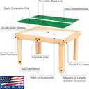 NILO Kids Play Table Set with 2 Compatible Lego Duplo Detachable Two-Sided Baseplates/Boards/Mats (N34 Activity Table w/Holes, 24x32x20 and 2X Green Base Plates 12x32)