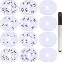 25 Pcs Clothing Rack Size Dividers Round White Plastic Size Markers for Clothing Rack Pre-Labeled (XXS-XXXL) & Blank Dividers & Erasable Pen for Closet, Retail Store, Wardrobe