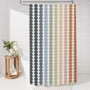 Mid-Century Modern Shower Curtains Sets Vintage Multicolor Art Bath Curtain for Bathroom 60x72inch Waterproof and Fabric (Circle)