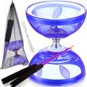 Chinese Yoyo Diabolo Set Includes Colorful Chinese Yoyo with 2 Pieces Diabolo Sticks, 1 Piece String, 1 Net Bag for Fun(Purple)