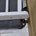 Storkcraft Premium Hoop Glider & Ottoman (White/Gray)  GREENGUARD Gold Certified Nursery Glider, Solid Wood Craftsmanship, Smooth-Gliding Nursery Chair and Ottoman, Award-Winning