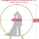 7 Ft Round Wedding Arch Stand with Metal Base for Flower Balloon Decoration, Circle Backdrop Stand Frame for Ceremony, Birthday Party, Baby Shower, Gold
