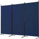 Spurgehom 3 Panel Room Divider Folding Partition Privacy Screens, Freestanding Fabric Room Panel Portable Room Partition Wall Dividers for Home Office Restaurant, 102" W X 71" H (Blue)