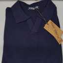 PJ PAUL JONES Mens Sweater Long Sleeve V Neck Pullover Sweater Knitted Textured Sweater (Medium)