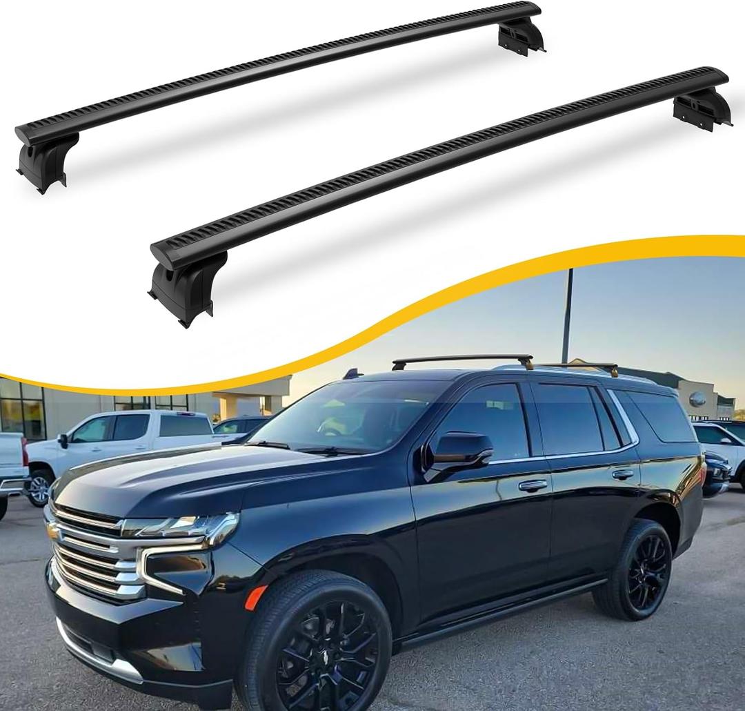 330LBS Cross Bars Roof Rack Fit for 2021-2026 Chevrolet Tahoe, GMC Yukon & Yukon XL, Chevrolet Suburban, Cadillac Escalade ESV Lockable Crossbars Carrier Cargo Bar Luaggage Rack Accessories