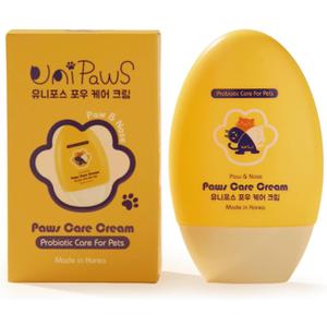 UNIPAWS Probiotic Moisturizing Cream for Dogs & Cats  Organic & Lick-Safe Relief for Dry, Cracked, Itchy Paws, Noses, Elbows & Ears  Skin-Care, Non-Greasy Formula, Made in Korea, 2.1 oz / 60g