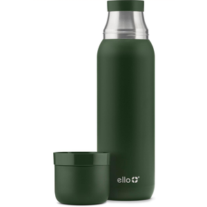 Ello Therma 32oz Insulated Stainless Steel Thermos for Hot & Cold Beverages with Leak Proof Lid & Built-in Cup, Triple Wall Insulation, Hot 24 Hrs, Perfect for Coffee,Tea, Dishwasher Safe, Green