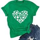 Yimoya Womens Feelin Willie Lucky T-Shirt Casual Shamrock St Patrick's Day Shirt Irish Tees (X-Large, Green-3)