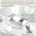 Gisafai Wok Drip Pan for Chinese Range, Wok Burner Tray Replacement 14" x 23" 304 Stainless Steel Commercial Grease Oil Drip Tray Kitchen Supply for Woks Stove, Heavy Duty Grease Catch Pan