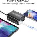 150W Power Inverter 12V DC to 110V AC Car Plug Adapter Outlet Converter with 3.1A Dual USB AC car Charger for Laptop Computer Black