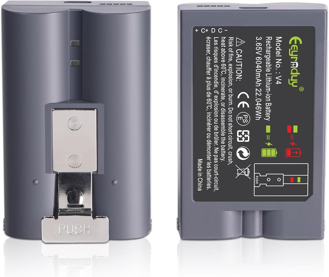 2-Pack of V4 Batter,Suitable for Ring-Doorbell Camera 2/3/3 Plus/4(Second and #rd Generations) Hanging Battery 3.65V 6040mA (Doorbell 2)