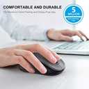 WisFox 2.4G Wireless Mouse for Laptop, Ergonomic Computer Mouse with USB Receiver and Type-C Adapter, 3 Adjustable Levels DPI, 6 Button Cordless Wireless Mice (Grey, 1 Pack)