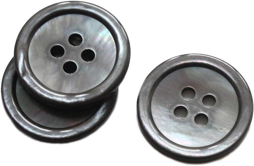 YaHoGa 22 Piece Genuine Smoke Mother of Pearl Blazer Buttons Set 20mm & 15mm Natural MOP Buttons for Men (Grey MOP)