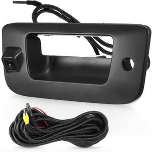 Tailgate Handle Backup Camera Fit for Chevy Silverado GMC Sierra 1500 2500 HD 2007-2013 Tailgate Reversing Rear View Park Assist Camera RCA Plug Replaces 22755304