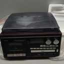 9-in-1 Retro Turntable with Built-in Speakers, Reocrd Player with Bluetooth, AM/FM Radio, CD, Cassette, USB/SD Playback, Remote Control, and Headphone Jack (Dark Brown)