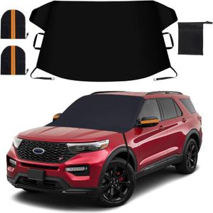 Windshield Cover for Ice and Snow, Car Windshield Snow Cover with Side Mirrors Cover, Thicken Winter Windshield Covers Waterproof Outdoor Covers Fits Most Cars SUVs and Vans (75"x47")