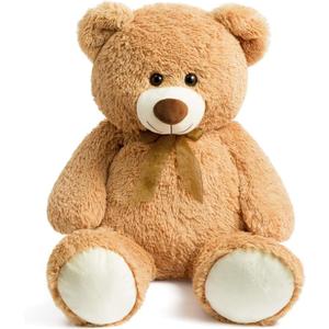 HollyHOME Big Teddy Bear Large Teddy Bear Stuffed Animal Birthday Valentines Day Plush for Kids and Girlfriend 36 inch Tan