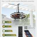 Fanbulous Outdoor Ceiling Fans with Light for Patios, 24" Weatherproof Plug in Ceiling Fan, Gazebo Fan Remote&APP Control, 3CCT Dimmable, Caged Ceiling Fan with Hanging Hook for Porch, Pergola, Canopy