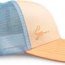Grace Folly Beach Trucker Hats for Women- Snapback Baseball Cap for Summer (One Size, Classic Blue & Peach)