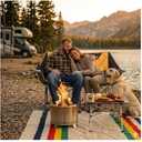 EMERIT Oversized Double Duo Camping Chair Folding Camping Loveseat 2 Person Camping Couch Heavy Duty Lawn Chairs for Outside with Padded Seats & Armrests-Support 650LBS, Orange, Full