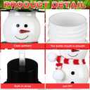 Nuogo 12 Pack Christmas Snowman Juice Bottle with Lid and Straw Scarves Snowman Shaped Reusable Water Bottles Empty Drink Containers for Christmas Party Supplies