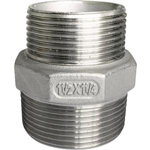 1-1/2"x1-1/4" Male Hex Nipple Threaded Reducer Connector Pipe Fitting Adapter,Stainless Steel 304 NPT