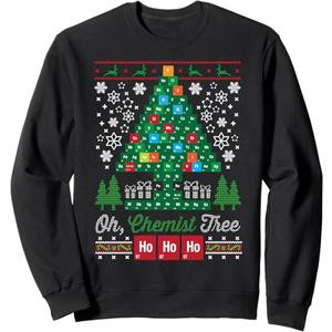 Oh Chemist Tree Merry Christmas Ugly Sweatshirt Sweatshirt
 Large, Black
