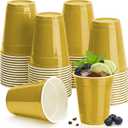 12 Oz Gold Plastic Cups Disposable,100 Count Party Cups for Wedding,Birthday,Picnic,Graduation