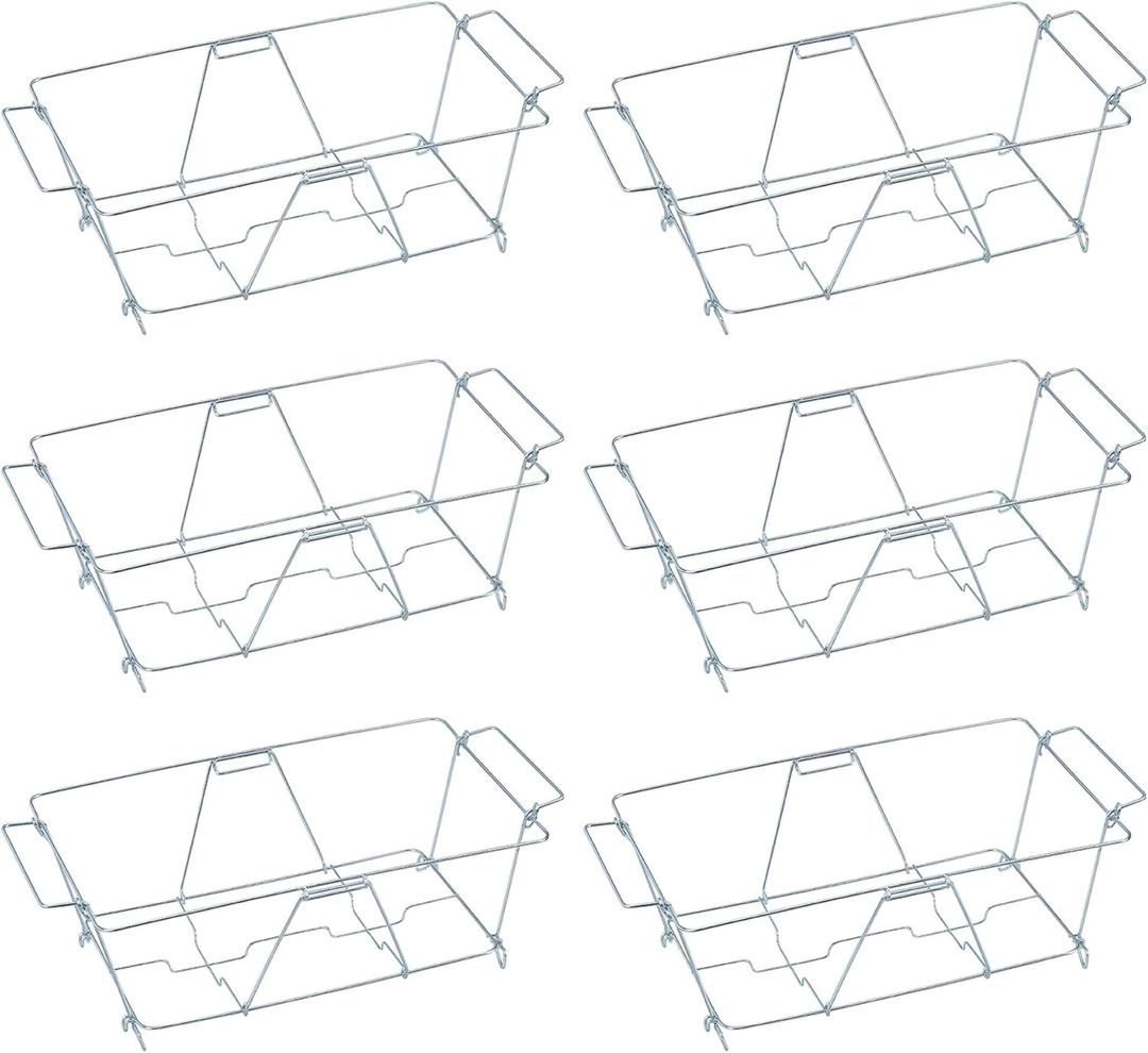 Sterno Chafing Dish Wire Rack - Folding Wire Racks for Food Warmer, Chafer Buffet Stand for Catering - Stand for Food Warmer, Holds Water & Food Pans - Pack of 6