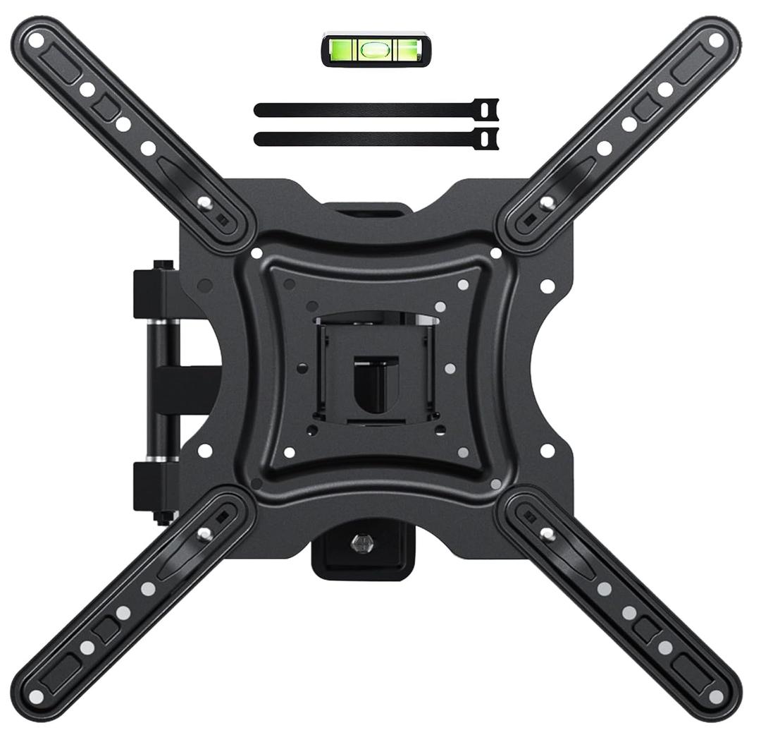 Full Motion TV Wall Mount, TV Mount for 26-55 inch LED TVs Monitors, Tv Brackets for Wall Mount with VESA 400x400mm up to 77lbs, Swivel Tilt Extension with Articulating Arms