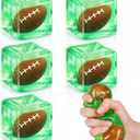 6 Pack Football Stress Cube Sensory for Adults, Slow Rising Stress Ball, Stretchy Squeeze Ball for Adults, Thick Sensory Ice Cube, Square Relief Cubes for Anxiety, Football Lover Gift