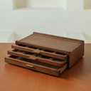 MEEDEN PRO Wood Artist Supply Storage Box - 3 Drawers Art Supply Storage Box - Solid Beech Wood Art Organizer Box - Portable Storage Box for Pastels Pencils Brushes Paints Markers