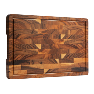 FYCTIO Walnut Wood Cutting Board End Grain Wooden Cutting Boards for Kitchen Chopping Block with Deep Juice Groove, Inners Handles, Gift Box