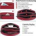 GAEKEAO Small Crossbody Bag for Women Trendy Triple Zip Purses Vegan Leather Shoulder Handbag with Adjustable Wide Strap