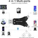 SD Card Reader for iPhone/ipad/Android/Mac/Computer/Camera,4 in1 Micro SD Card Reader Trail Camera Viewer, Portable Memory Card Reader SD Card Adapter for SD and TF Cards(Black)
