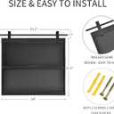 Black Farmhouse Bathroom Mirror - 24" x 24" Wall Mounted Mirrors Rectangle Metal Framed, Barn Door Farmhouse Vanity Mirror for Bathroom Bedroom Entryway Home Decor