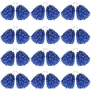 DILIBRA 19 Pcs Metallic Cheerleading Pom Poms for Kids, Cheerleaders Cheer Pom Poms with Baton Handle, Cheering Squad Hand Flower for Adults Team Spirit Sports Game Dancing Party