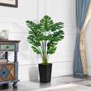 ASTIDY Artificial Monstera Deliciosa Plant 5FT - Faux Tropical Palm Tree with Black Tall Planter - Fake Swiss Cheese Floor Plant in Pot - Artificial Tree for Home Office Living Room Decor Indoor