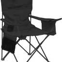 Coleman Portable Camping Chair with 4-Can Cooler, Cushioned Seat & Back with Side Pockets & Cup Holder, Carry Bag Included, Great for Camping, Tailgating, Firepits, Patio, & More (Black)