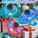 Drone for Kids Flying Toys,2025 Upgrade LED Fidget Spinner, Hand Operated Fidget Flying Spinner Toy for Indoor Outdoor,Christmas Birthday Gifts for 6 7 8 9 + Year Old Boys Girls(Blue,ABS)