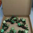 St. Patricks Day Wreath Decorations,Shamrocks Wreath for Front Door,Green Glitter Leaves Wreath, St. Patrick's Day Decor for Spring Outdoor Home Wall Window