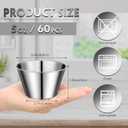 60 Pcs Stainless Steel Sauce Cups Bulk,5 Oz Metal Ramekins Dipping Sauce Cups Condiment Bowls Reusable Stackable Round Individual Dipping Bowls Containers for Kitchen Restaurant