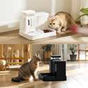 ZOMISIA Automatic Cat Feeder and Water Dispenser Set, 2 in 1 Gravity Cat Food Dispenser with 180 Degree Rotatable, Pet Self Feeding Large Capacity for Small Dogs Puppy Kitten, Black, 0.8 Gallon x 2
